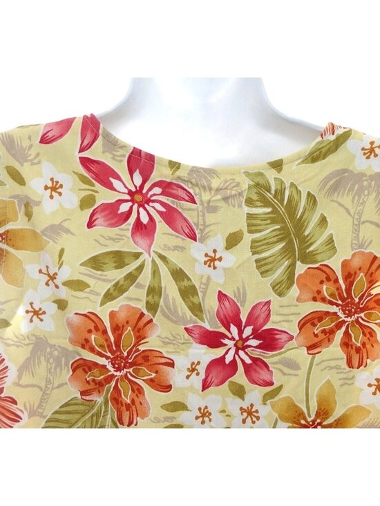 Coldwater Creek Hawaiian Skirt Blouse Womens S Small Outfit 2 Piece Set Hibiscus - Picture 10 of 10